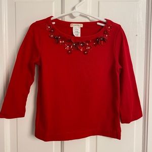 Crewcuts Size 4/5 Embellished Cotton Tee - Perfect for the Holidays!